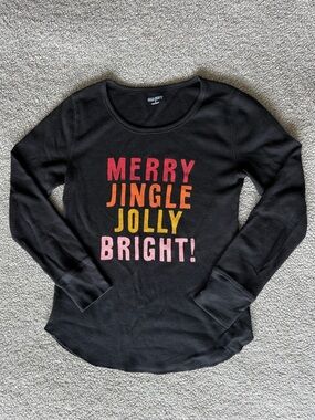 Long sleeve holiday pajama top